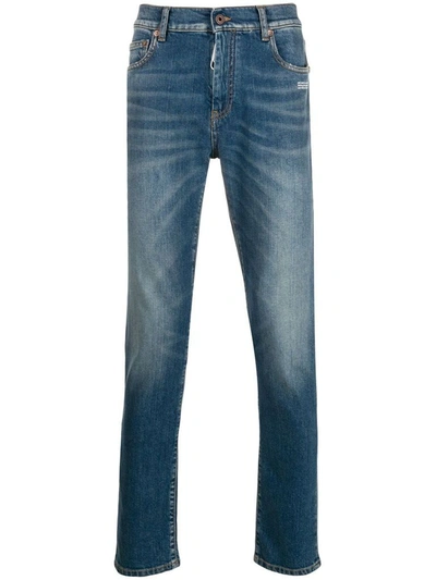 Shop Off-white Men's Blue Cotton Jeans