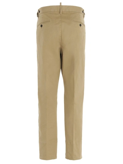 Shop Dsquared2 Men's Beige Cotton Pants