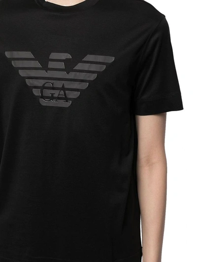 Shop Emporio Armani Men's Black Polyester T-shirt