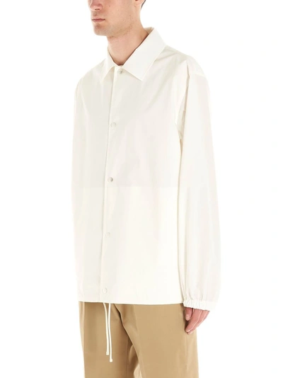 Shop Jil Sander Men's White Cotton Outerwear Jacket