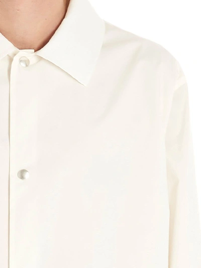 Shop Jil Sander Men's White Cotton Outerwear Jacket