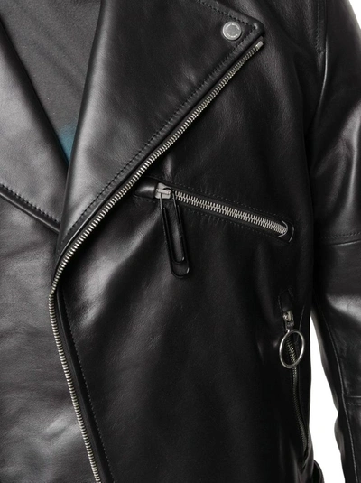 Shop Off-white Men's Black Leather Outerwear Jacket