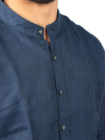 Shop Bagutta Men's Blue Cotton Shirt