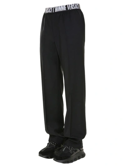 Shop Versace Men's Black Wool Pants