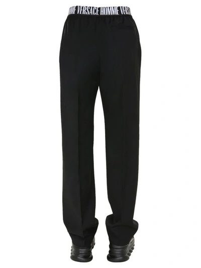 Shop Versace Men's Black Wool Pants