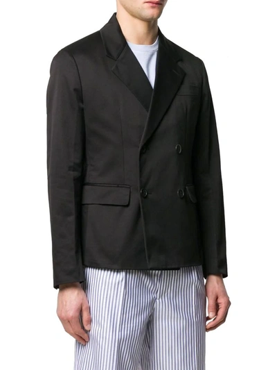 Shop Prada Men's Black Cotton Blazer