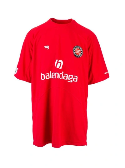 Shop Balenciaga Men's Red Cotton T-shirt