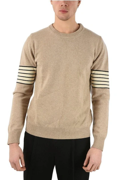 Shop Maison Margiela Men's Beige Wool Sweater