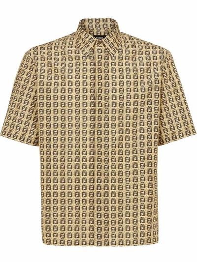 Shop Fendi Men's Beige Viscose Shirt