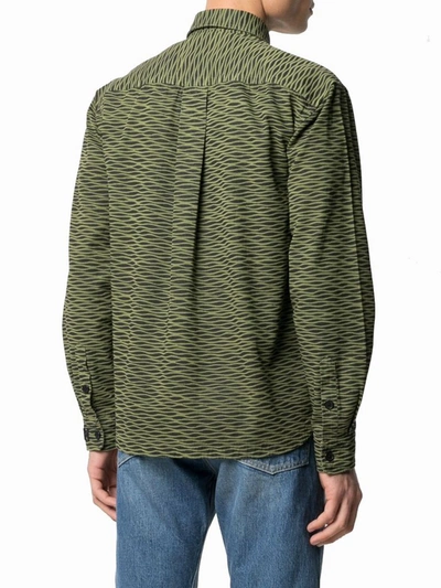 Shop Kenzo Men's Green Cotton Shirt