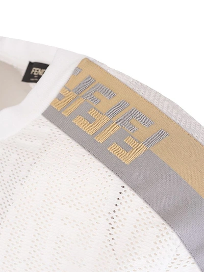 Shop Fendi Men's White Polyester T-shirt