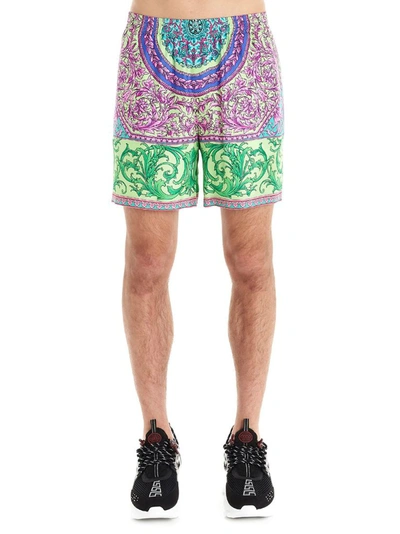 Shop Versace Men's Multicolor Cotton Shorts