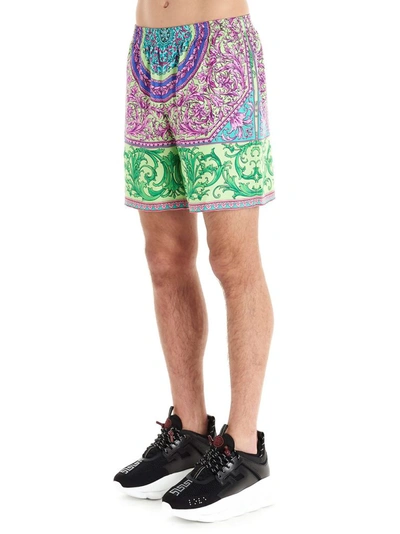 Shop Versace Men's Multicolor Cotton Shorts