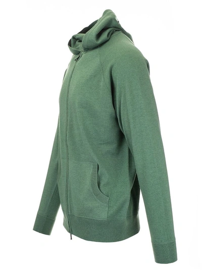 Shop Loro Piana Men's Green Cashmere Sweatshirt