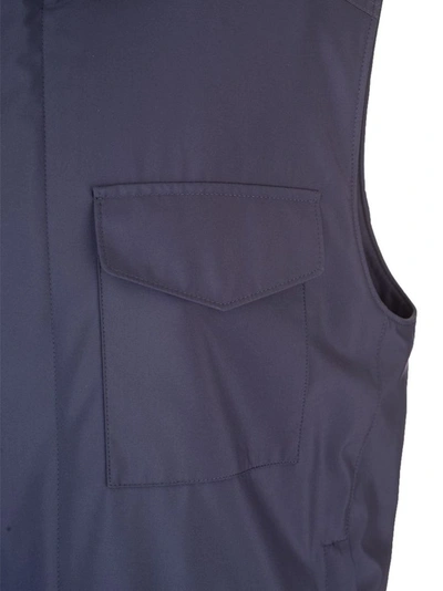 Shop Loro Piana Men's Blue Polyester Vest