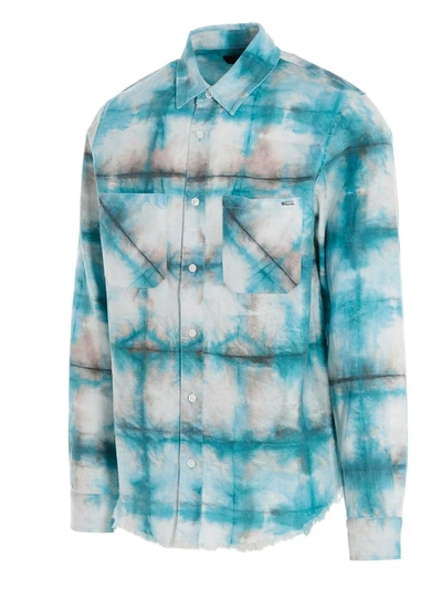 Shop Amiri Men's Blue Cotton Shirt