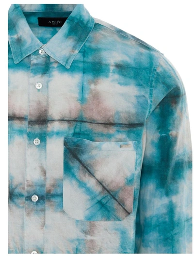 Shop Amiri Men's Blue Cotton Shirt