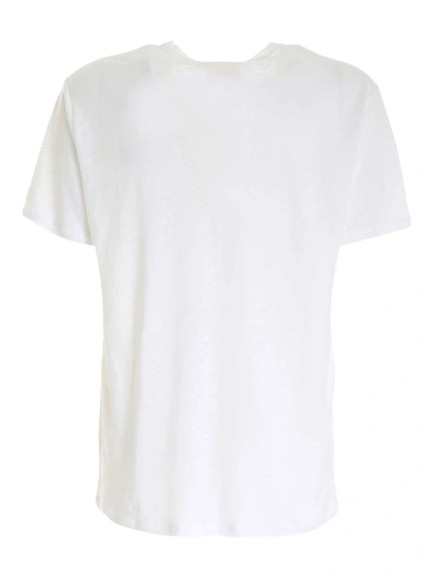 Shop Mc2 Saint Barth Men's White Linen T-shirt