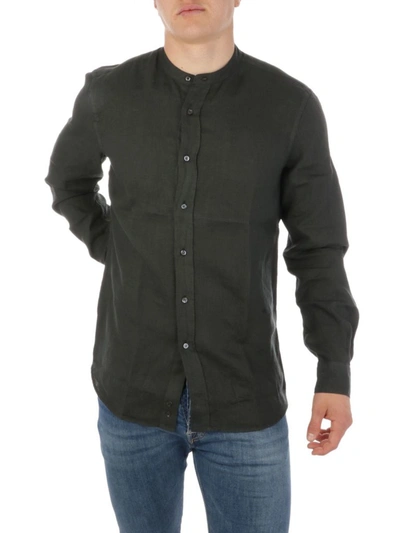 Shop Aspesi Men's Grey Linen Shirt