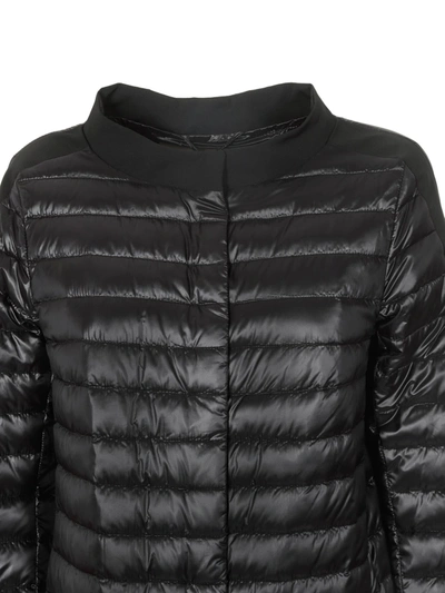 Shop Herno Three-quarter Sleeve Down Jacket In Black