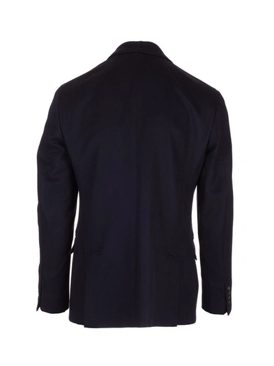 Shop Loro Piana Men's Blue Cashmere Coat