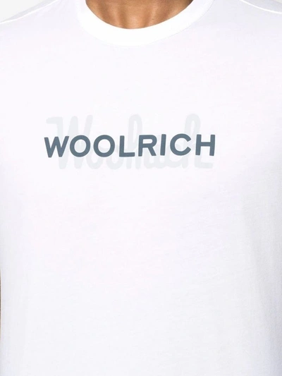 Shop Woolrich Men's White Cotton T-shirt