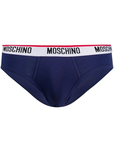 Shop Moschino Men's Blue Cotton Brief