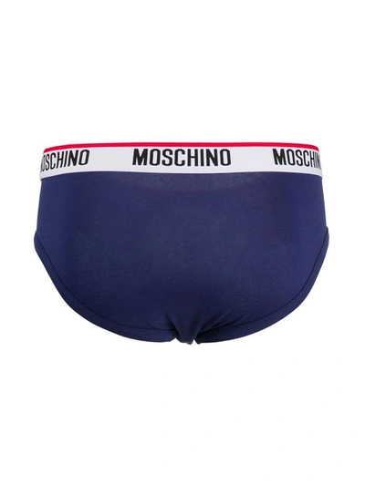 Shop Moschino Men's Blue Cotton Brief