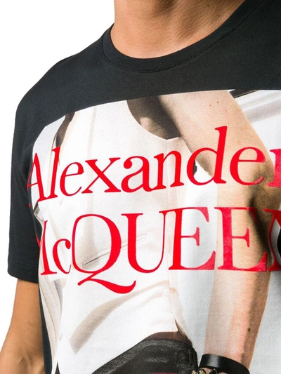 Shop Alexander Mcqueen Men's Black Cotton T-shirt