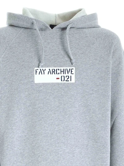 Shop Fay Men's Grey Cotton Sweatshirt