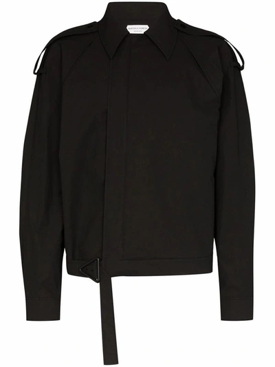 Shop Bottega Veneta Men's Black Cotton Outerwear Jacket