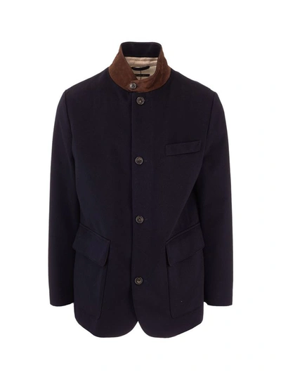 Shop Loro Piana Men's Blue Wool Jacket