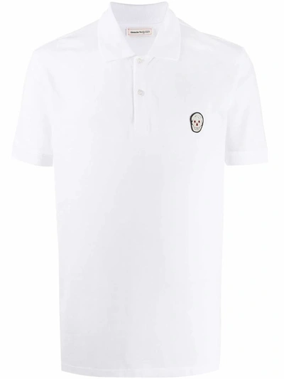 Shop Alexander Mcqueen Men's White Cotton Polo Shirt