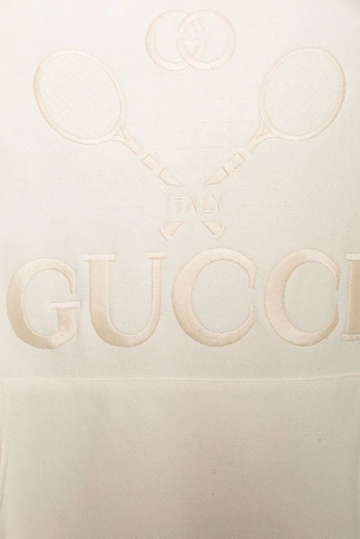 Shop Gucci Men's White Cotton Sweatshirt