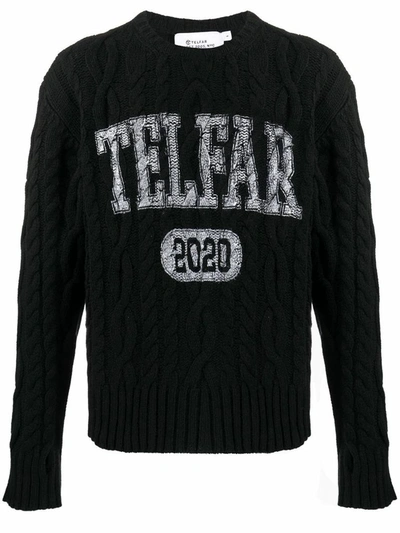 Shop Telfar Men's Black Wool Sweater