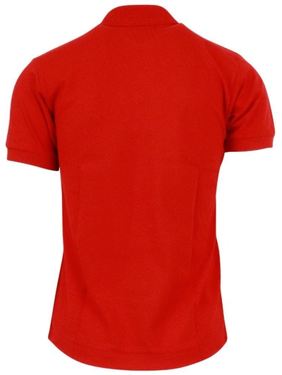 Shop Lacoste Men's Red Cotton Polo Shirt