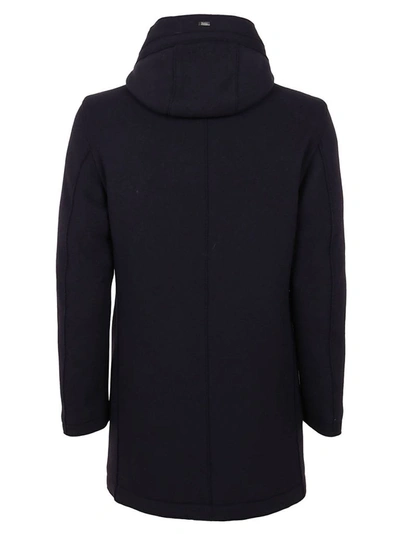 Shop Herno Men's Blue Wool Coat