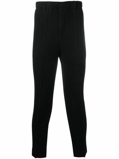 Shop Issey Miyake Homme Plissé  Men's Black Polyester Pants