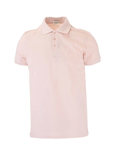Shop Saint Laurent Men's Pink Other Materials Polo Shirt