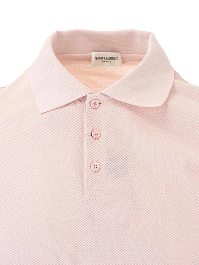 Shop Saint Laurent Men's Pink Other Materials Polo Shirt