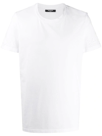 Shop Balmain Men's White Cotton T-shirt