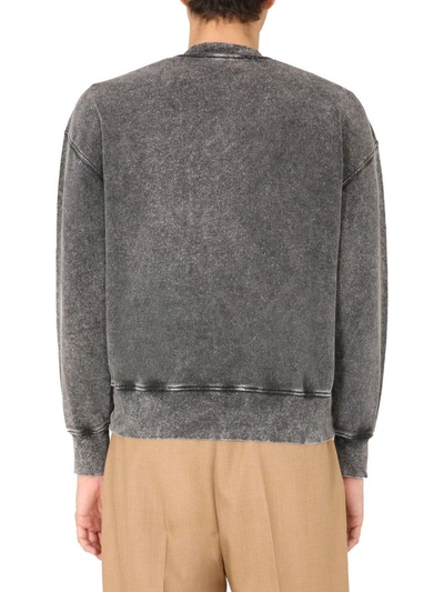 Shop Msgm Men's Grey Cotton Sweatshirt