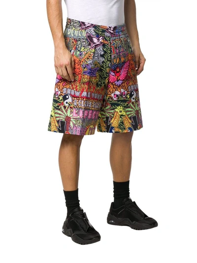Shop Neil Barrett Men's Multicolor Cotton Shorts