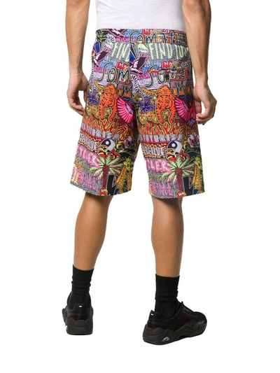 Shop Neil Barrett Men's Multicolor Cotton Shorts