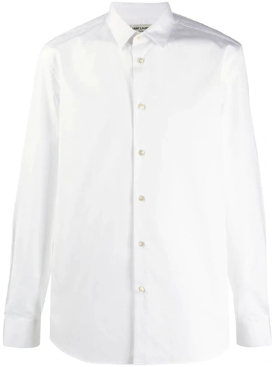 Shop Saint Laurent Men's White Cotton Shirt