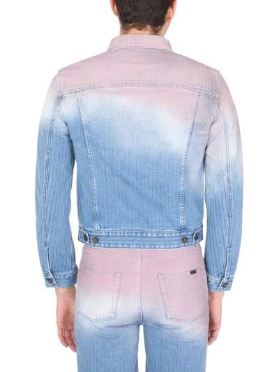 Shop Saint Laurent Men's Blue Cotton Jacket