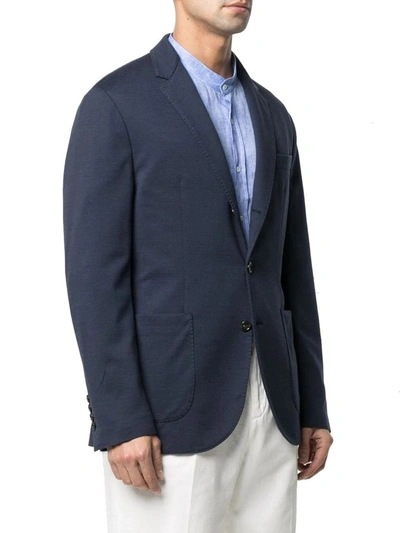Shop Brunello Cucinelli Men's Blue Silk Blazer