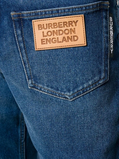 Shop Burberry Men's Blue Cotton Jeans