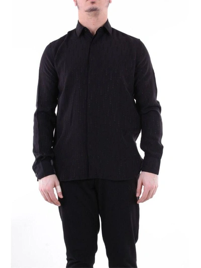 Shop Saint Laurent Men's Black Silk Shirt