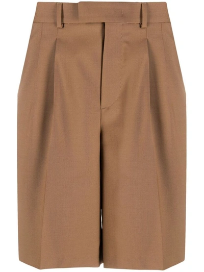 Shop Valentino Men's Brown Wool Shorts